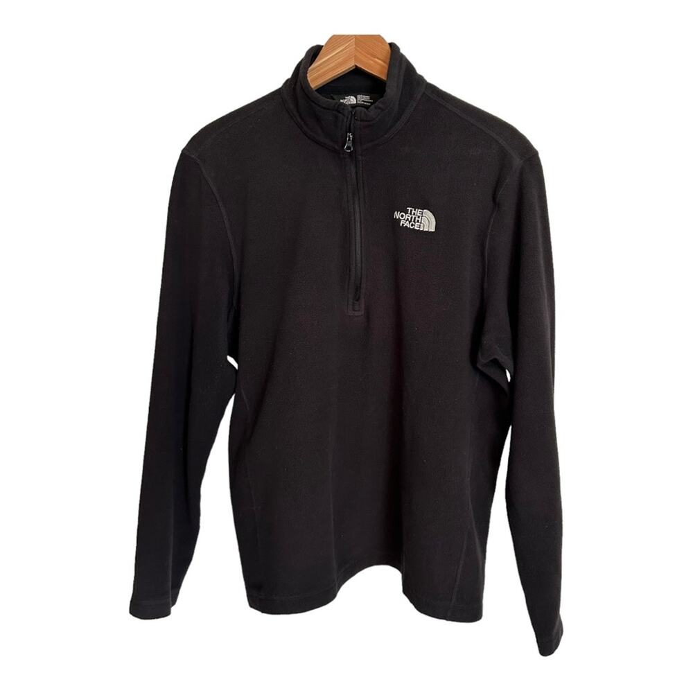 The North Face TKA Glacier 1/4 Zip Fleece Pullover Black Medium